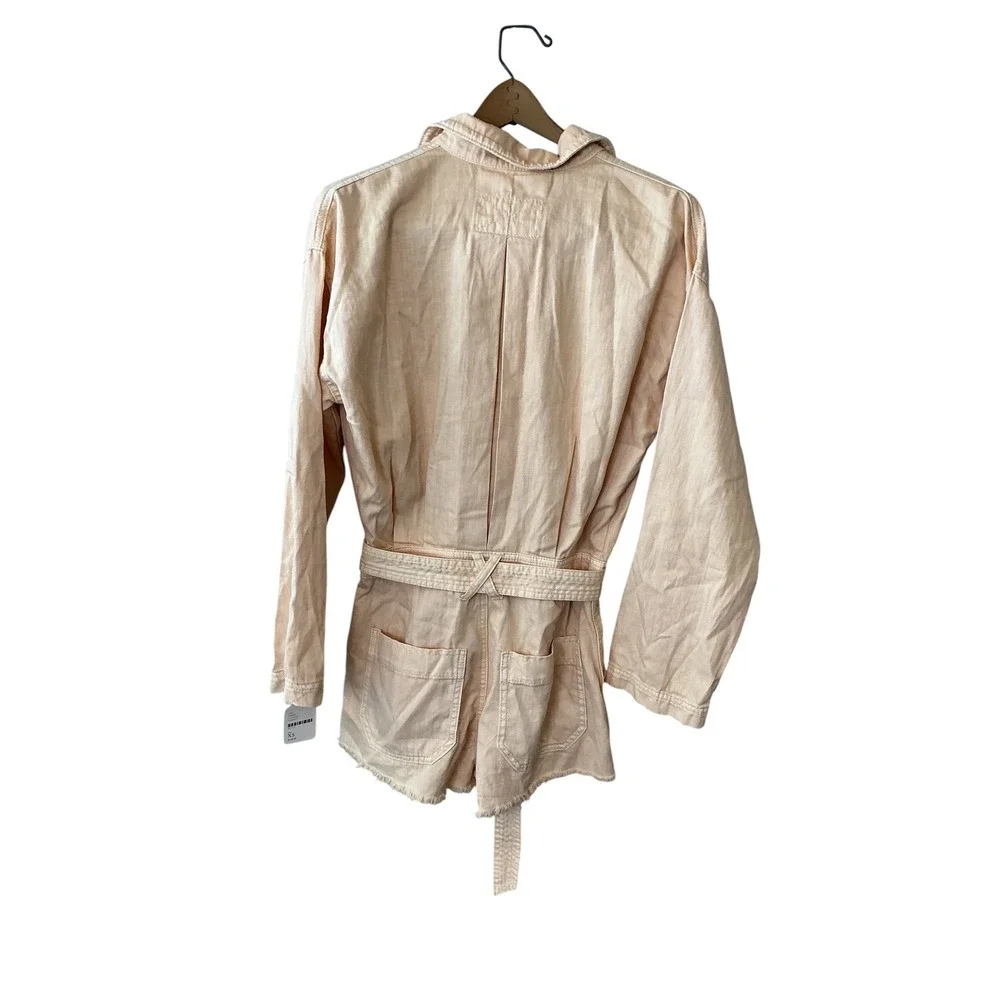 Free People We The Free Marci Coverall Romper Peach XS New‎ With Tags Utility
